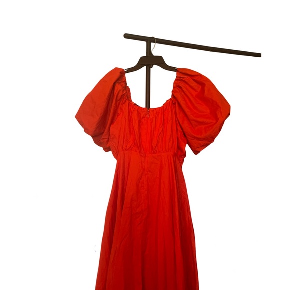 Rosabella City Chic Tangerine Tango Puff Sleeve Dress - Picture 5 of 7